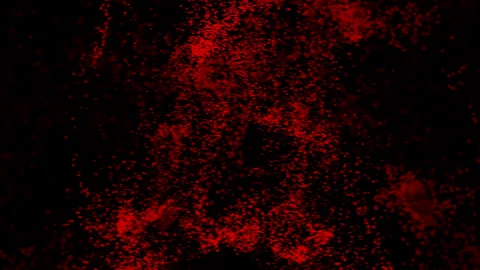 Particles move upward in flow. Design. Vortex flow of small particles on black Stock Footage 250115071