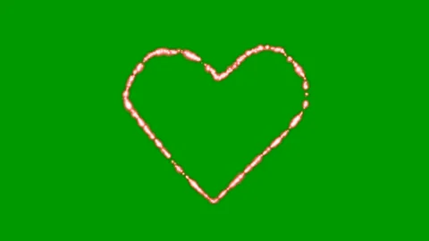 Particles movement in the path of Heart shape on green screen Vídeo Stock 341678767