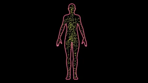 Particles moving about in human body Stock Footage
