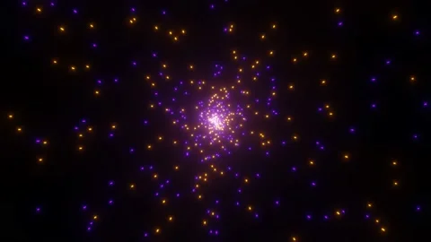 Particles Moving to the Point on Gravitation 4K Stock Footage 143843639