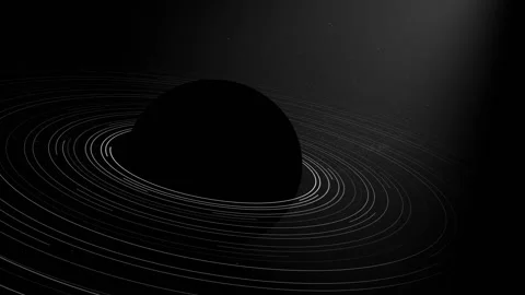 Particles Orbiting Black Hole in Accretion Disk Animation Stock Footage 310274175