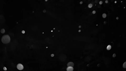 Particles randomly move among the bokeh on a black background. Abstract decorati Video stock 138129639
