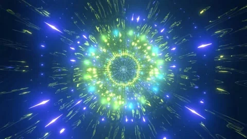 Particles reflection hyperspace 3d illustration motion arts visual Stock Footage 160822379