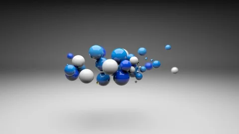 Particles respond to sound frequencies. Loop video for create VJ background Stock Footage 124836687