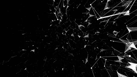 Particles on the right side of the screen. Black background . Place for text Stock Footage 87707107
