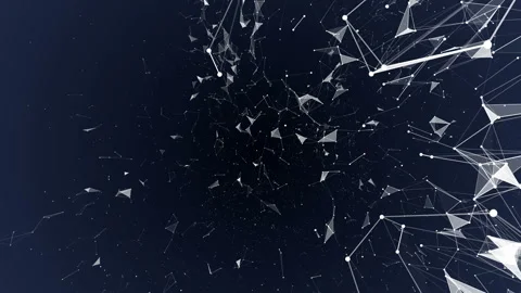Particles on the right side of the screen. Dark blue background. Place for text Stock Footage 87707360