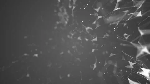 Particles on the right side of the screen. Gray background . Depth of field Video stock 87707511