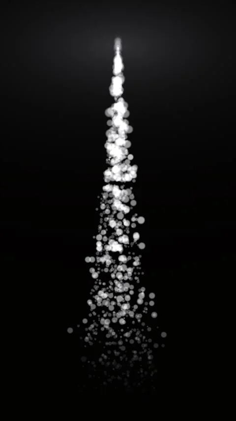 Particles rise upward dispersing light across a black field Video stock 330061154