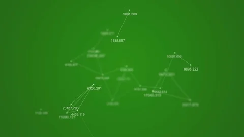 The particles with running numbers are spinning. Stock Footage 76890579
