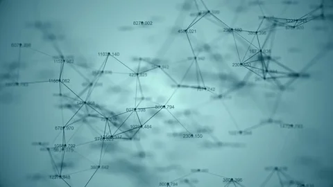 The particles with running numbers are spinning. Stock Footage 76891109