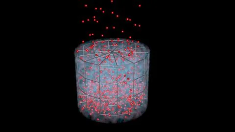 Particles separated and captured in filter. 3d render Stock Illustration