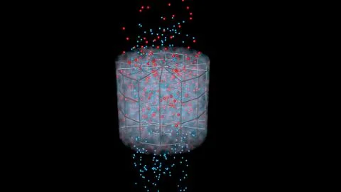 Particles separated and captured in filter. 3d render Stock Illustration