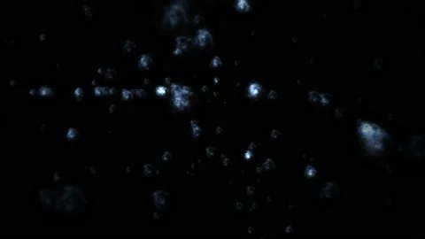 Particles, smooth appearance of nebulae, in blue, on a black background Stock Footage 153787734