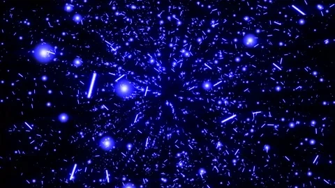 Particles, smooth shake, blue, stripes, lines, circles, on a black backgroun Stock Footage 153787780