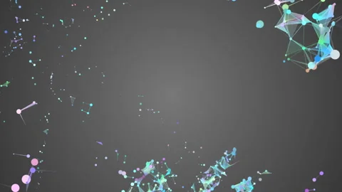 Particles in space. clusters of transforming forms. Milky Way. electrical neural Stock Footage 87161017