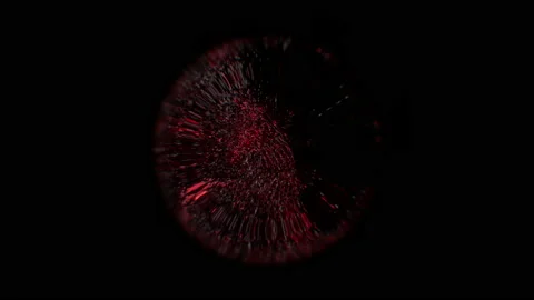 Particles sphere. Abstract neon particle cloud. Isolated on black background. Stock Footage 211099416