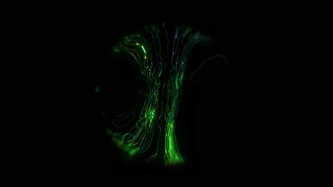 Particles sphere. Abstract neon particle cloud. Isolated on black background. Stock Footage 211099700