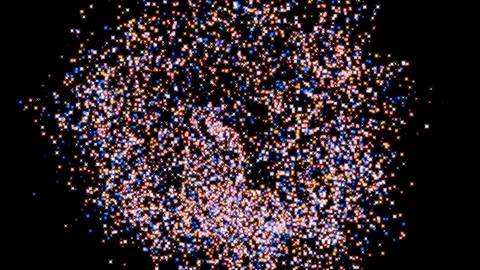 Particles star on black background Stock Footage 315568404
