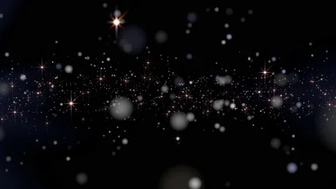Particles with Stars on Black Background. Loop Animation. Stock-Footage 186931951