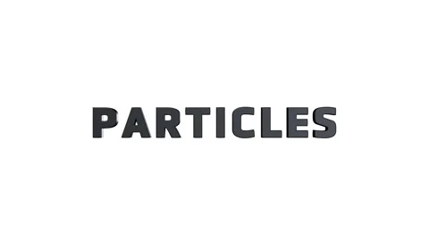 PARTICLES text that separates into thousands of particles on white backgrou.. Video stock 256138148