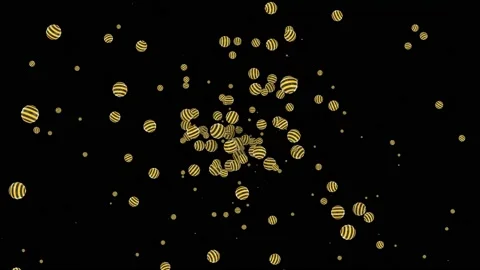 Particles with triangle shapes Yellow Tech Balls. Stock Footage 213285974