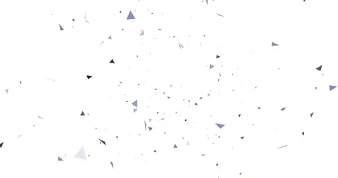 Particles of a triangular shape move against a white background Stock Footage 149963700