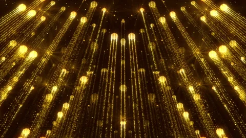 Particles Wall Animated Golden Flickering Background Beautiful Stock Footage 87304246