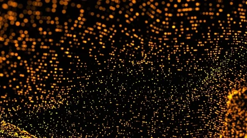 Particles wave abstract background orange Stock Footage 198730495