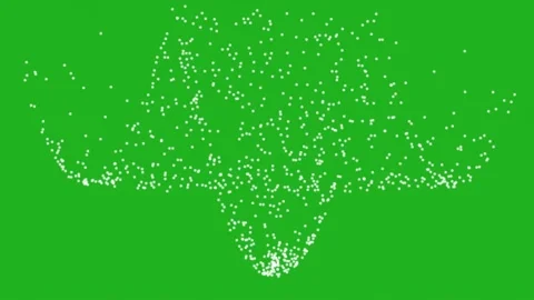 Particles wave motion graphics with green screen background Stock Footage 167595150