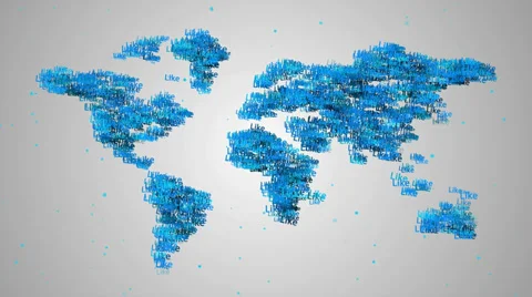 Like Particles World Map Blue Looping Animation 4K Resolution Ultra HD Stock Footage 39656795