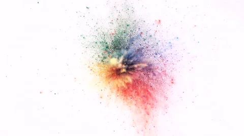 Particles/powde exploding against white background. Slow Motion. Stock Footage 55537829
