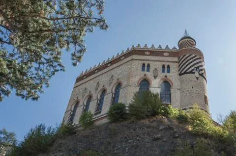 Particular Castle with arabian domes Stock Photos
