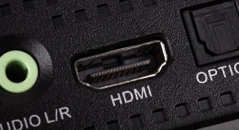 Particular hdmi connection on a device 库存照片
