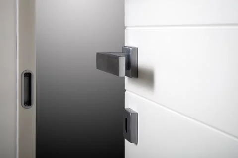 Particular open white door Stock Photos