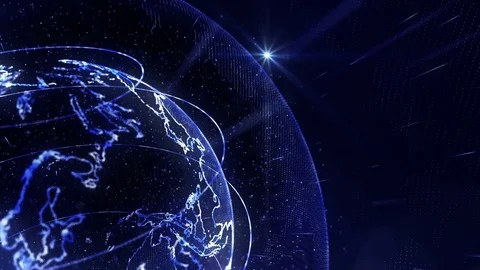 Particular_globe_background_4K_blue Stock Footage 76235842
