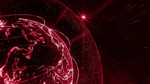 Particular_globe_background_generic 4K red Stock Footage 76233809