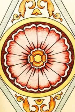 Particularly the craftsmanship of a stained glass window Illustrazione stock