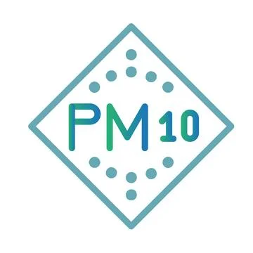 Particulate Matter PM 10 Pollution - Icon Stock Illustration