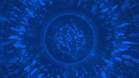 Particules circular blue Video stock 200926874