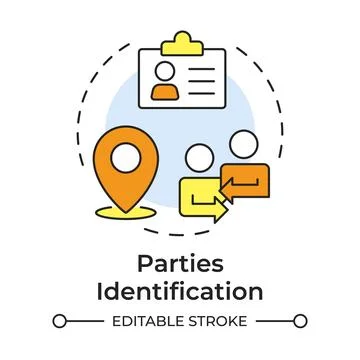 Parties identification multi color concept icon Stock Illustration