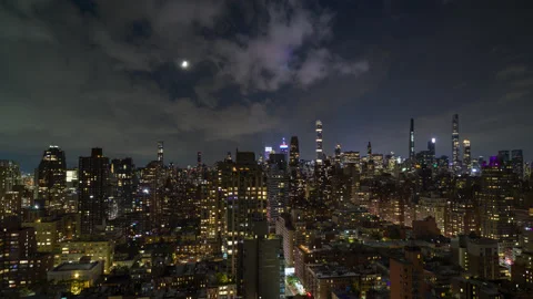 Parting Clouds Moonset Crop Stock Footage 164186094