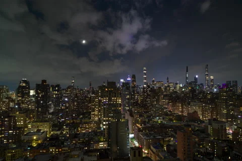 Parting Clouds Moonset Stock Footage 164186169