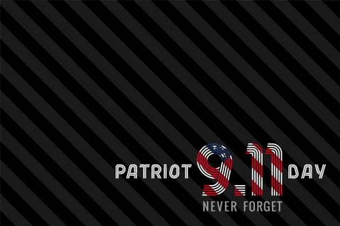 Partiot day USA Never forget 9 11 black striped Illustrazione stock