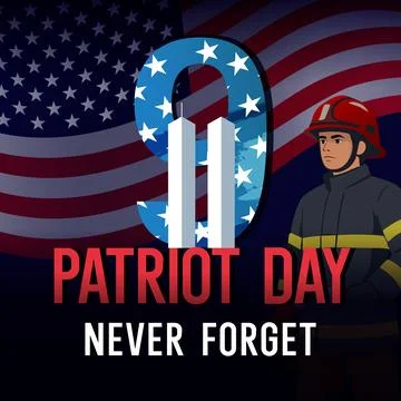 Partiot day USA Never forget 9 11 poster Stock Illustration