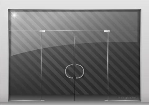 Partition with glass door Stock Illustration