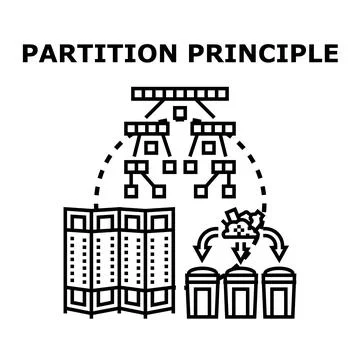 Partition principle illustrating data division and sorting 스톡 일러스트