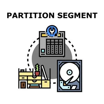 Partition segment creating system file data storage Stock Illustration