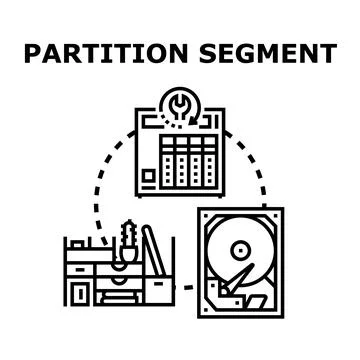 Partition segment creating system file data storage Stock Illustration