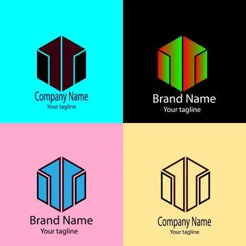 Partitioned Cube logo Stock Illustration