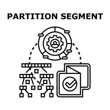 Partitioning and segmenting data for business analysis Stock Illustration